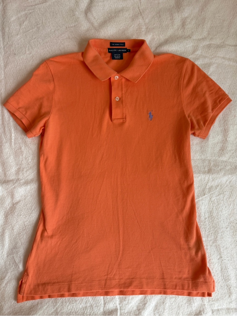 Ralph Lauren Orange Short-Sleeve Polo with Subtle Embroidered Logo